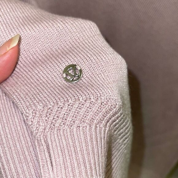 Lululemon Unity Drop Back Long Sleeve Sweater Cashmere Blend Dusty Rose‎ Size 6 - Picture 7 of 10